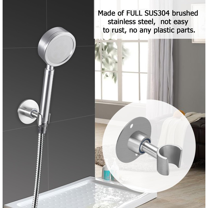 BokWin Stainless Steel Shower Head Holder, 360° Adjustable Handheld Bathroom