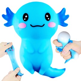 Axolotl Animal Dough Fidget Balls Squishy Toys, Blue Axolotl Squeeze Sugar Stress Ball for Adults, Anxiety Relief, Party Favors for Kids, Surprise Gift for Girls, Boys, Easter Basket Stuffers