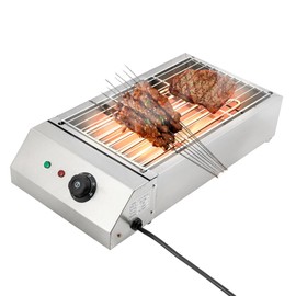 Electric Griller, 110V 1.5KW Indoor Electric Grill w/Clear Indicators, Portable Barbecue Oven Grill For Grill and Baking Pan, Compact Heat Control Countertop Electric Griller for Indoor Outdoor