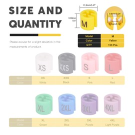 Mardatt 150Pcs M Size Clothes Hanger Size Markers Color-Coding Garment Size Markers Tags with Sturdy Storage Box