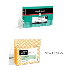 Nuggela & Sulé Hair Regenerator Ampoules. Effective Treatment. With Andean Maca and Marine Glycogen. Increases Hair Density and Thickness. Especially for Thinning Areas. 4-Week Treatment. 4 x 10 ml