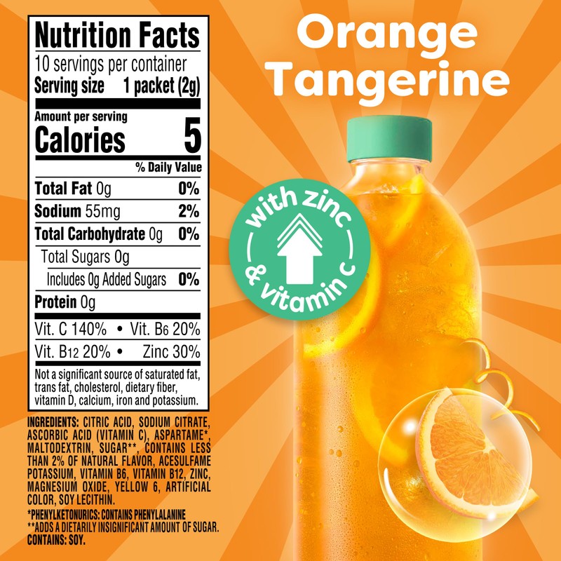 Crystal Light Immunity Support Orange Tangerine Drink Mix, 10 ct