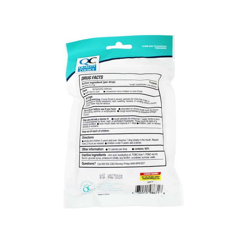Quality Choice Cough Drops Menthol 30 Ct