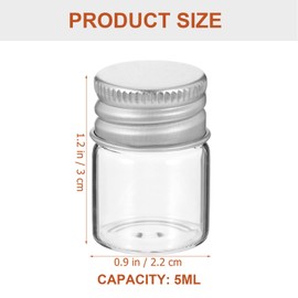 Small Mason Jars 12pcs Mini Glass Bottle Clear Sealed Jars Tiny Jars with Aluminum Screw Lids for Seasonings, Sweets(0.87x1.18inch) Mini Jars with Lids
