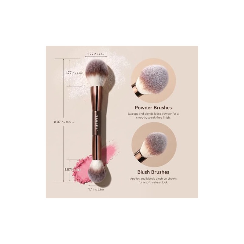 MAGEFY 2 Piezas Brochas de Maquillaje de Doble Punta, Set