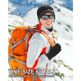 12 Pieces Winter Hat Scarf Gloves Set Snow Beanie Hat Knit Skull Caps Touch Screen Mittens Warm Neck Warmer for Men Women Cold Weather Skiing, 4 Colors