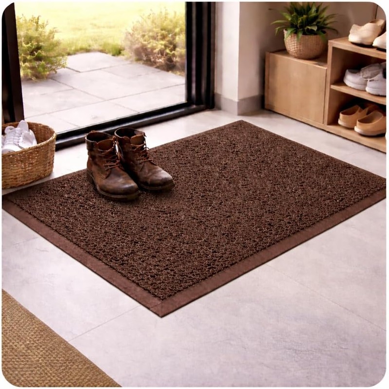 Genérico Tapete Liso 90 X 60 Cm Atrapa Polvo (Brown,