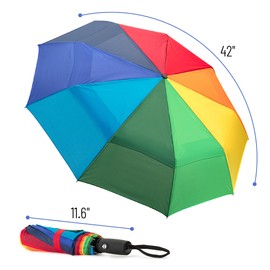 Mr. Pen- Windproof Travel Umbrella, Rainbow Ray, Automatic Umbrellas for Rain, Compact Umbrella, Travel Umbrella Compact, Umbrella Windproof Umbrella, Umbrellas for Rain Windproof, Portable Umbrella
