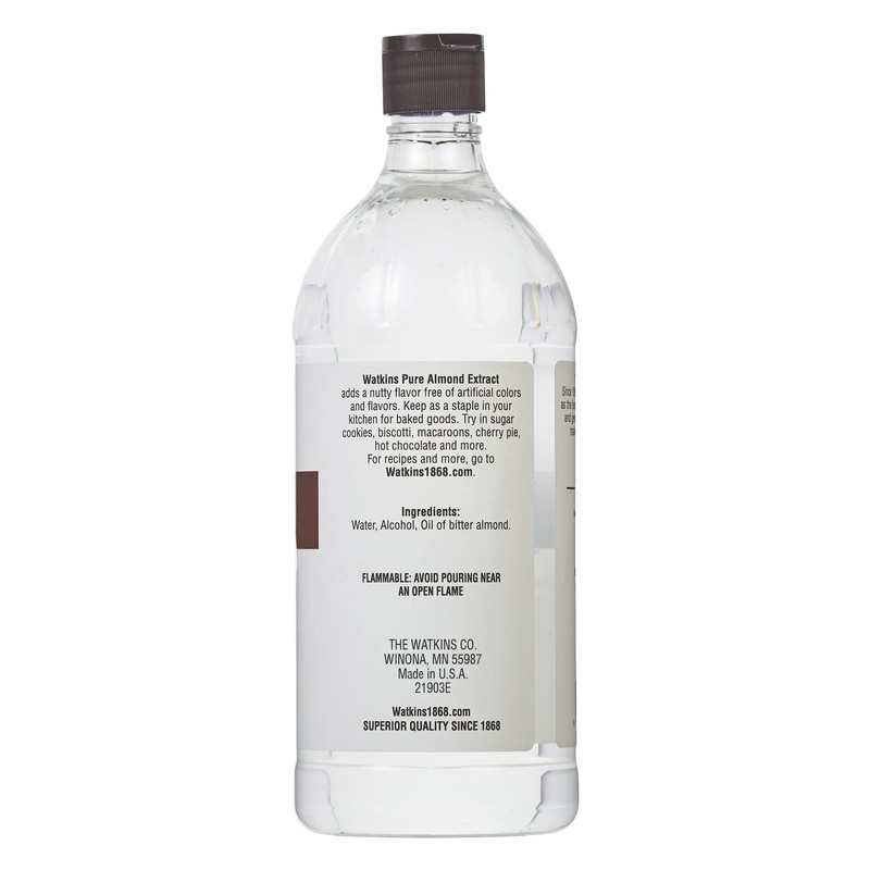 Watkins Pure Almond Extract, 32 fl. oz. Economy Sized Bottle,