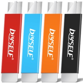 DIYSELF Box Cutters, 4 Pack Small Box Cutter Retractable, Box Cutter Knife with Single Edge Razor Blade, Utility Knife All Metal Shell, Box Opener for Packages, Boxes and Paper