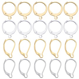 SUNNYCLUE 1 Box 80Pcs Leverback Earring Findings Huggie Hoop Earring Findings Lever Back Earring Hooks Lever Back Earring Hook Earwires for Jewellery Making Accessories DIY Dangle Earrings Supplies