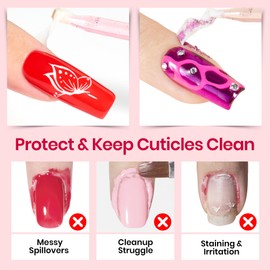 Beetles Liquid Latex for Nail 15ml - Peel off Nail Polish Cuticle Guard with Plastic Nail Care Stick Nails Design Air-Dry Liquid Latex Barrier for Protector Fingers