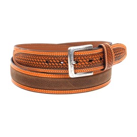 ARIAT Unisex Basket Billet Double Stitch Edge Belt, brown