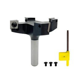 CNC Spoilboard Surfacing Router Bit,4 Wing 3 inch Cutting Diameter, 1/2 inch Shank,Carbide Tipped Slab Flattening Bit for Woodworking
