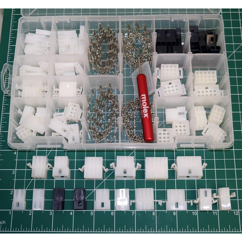 287pcs Molex 2-15 Pin 14A Connector Kit 0.093", Wire Gauge