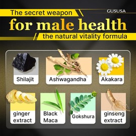 GUSUSA Pure Himalayan Shilajit Gold Gummies with Ginseng Extract – 100% Natural, Organic, Non-GMO, Lab-Tested, No Added Sugar, for Men & Women