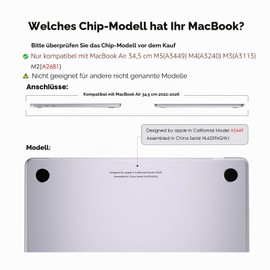 eleger Case Compatible with MacBook Air 13 Inch M5 A3449 M4 A3240 M3 A3113 M2 A2681, Released 2026 2025 2024 2022, Hard Case for Mac Book Air 13.6 inch, Black Clear