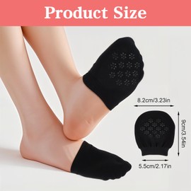 Tucnoeu 6 Pairs of Half Socks for Women,Cotton Half Socks,Sock for Flats No Show Non Slip,Versatile for Multiple Shoes