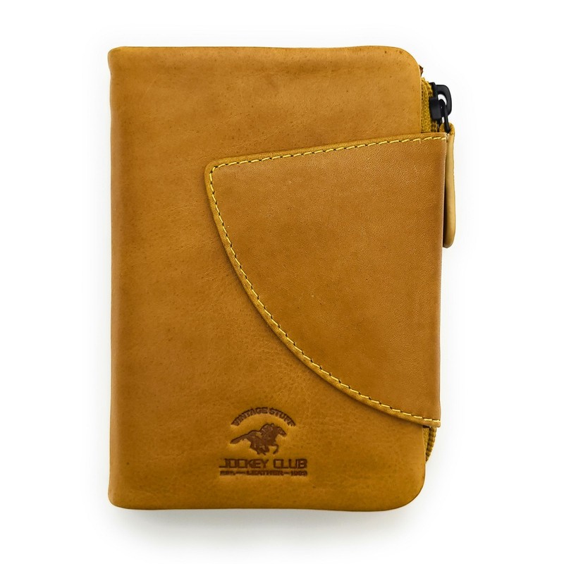 Lemasi Genuine Leather Wallet with RFID Protection, Outer Latch, Worry