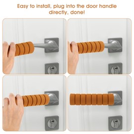 JIEYAO 4Pcs Door Handle Protective Covers, Anti-Collision Protective Cover Sponge Spiral Door Handle Buffer Soft and High-Resilience Protectors Kid Safety Door Handle for Door or Window Handle(Beige)