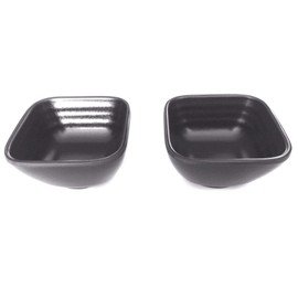 Lucky Star Melamine Square Sauce Paste Dipping Dishes Bowls Wasabi Sushi Sashimi Garlic Cups, 2-5/8" (Capacity: 2 oz), Black (20)