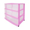HOMZ Wide Plastic Storage 3 Drawer Cart, Purple
