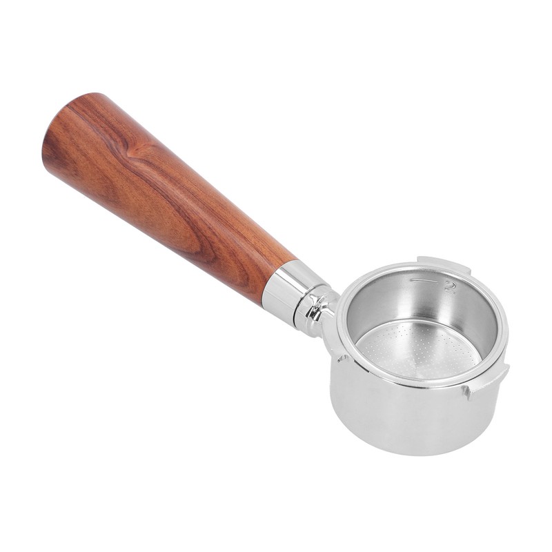 Coffee Bottomless Portafilter Handheld Stainless Steel Bottomless Filter for HouseholdRosewood
