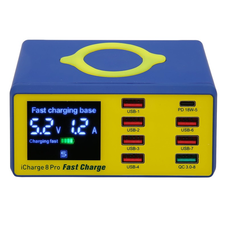 100w USB Charging Station with QC3.0 PD Fast Charging Interface