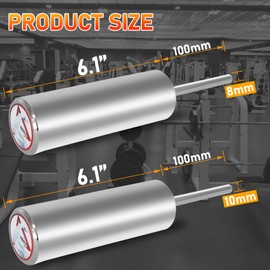 OBALOGI ​Weight Stack Pin Extender - 10mm & 8mm Dual Fit, Secures Olympic Plates, 6 Magnet Anchoring, Up to 130lbs Capacity, Cable Machine & Home Gym (Steel)​ (Ø 8mm)