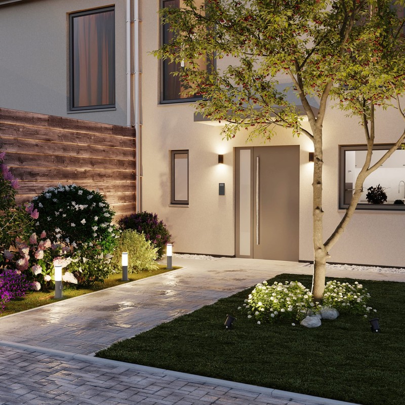 ledscom.de Poru Bollard Light with Socket for Outdoor Use, Anthracite,