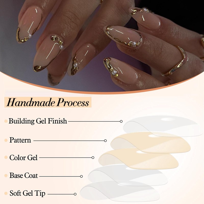 GlamRays Pack of 24 French Tip Press On Nails Medium
