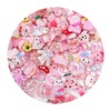 50pcs Slime Charms Cute Set,Pink Transparent Color Bulk Mixed Resin
