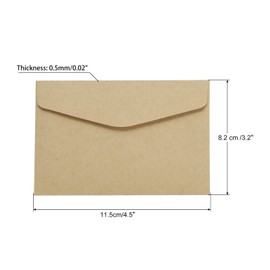 PATIKIL Mini Envelopes, 100 Pack Paper Blank Small Items Storage Business Card Holder for Greeting Note Party, Brown