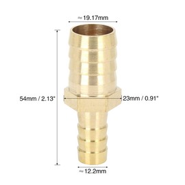 X AUTOHAUX 19mm to 12mm Brass Barb Hose Fitting Straight Connector Adaptor for Air Water Gas Oil
