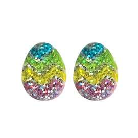 Cute Acrylic Easter Rabbit Stud Earrings Colorful Holiday Easter Bunny Mushroom Easter Eggs Earrings for Women Jewelry Gift-Style G