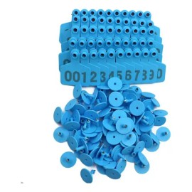 100 Etiquetas Para Orejas Para Ganado Cerdo Cabra Aretes Cgq Azul 001-100