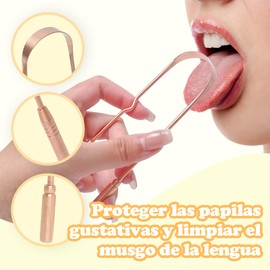 AVENIX Paquete de 2 Raspadores de Lengua de Cobre con Estuche de Viaje, Limpiador de Lengua 100% Cobre, Elimina el Mal Aliento,mantiene la higiene bucal, Reutilizable y Fácil de Limpiar para Adultos