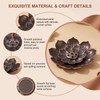 6Pcs 2.28 Inch Black Lotus Shape Zinc Alloy Incense Stick