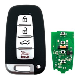 4 Buttons Keyless Remote Car Key Fob Fit for Hyundai 2012-2013 Elantra, 2011-2014 Sonata, Azera, 2009-2014 Genesis Kia 2011-2013 Optima, 2011-2013 Soul (SY5HMFNA04) 2015 Sonata Hybird (Black)