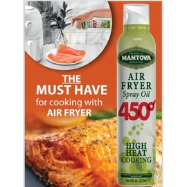 Mantova Air Fryer Spray 450F Smoke Point - All-Natural High-Heat Cooking Oil - Perfect for Air Fryers, Roasting, Grilling, Baking, and Sautéing-High Smoke Point, Non-Aerosol Spray, Easy to Use and Mess-Free - Made in Italy - (Pack of 1)