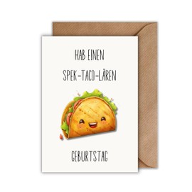 Funny Birthday Card with Envelope "Hab einen Spek-Taco-Lären" Birthday Card Funny (A6)