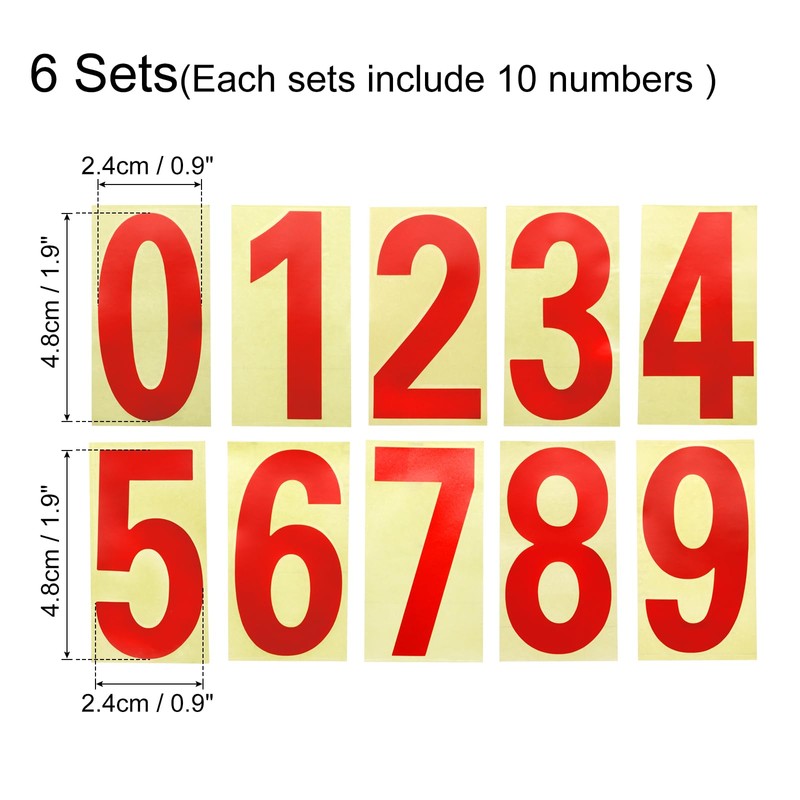sourcing map 2 Inches Reflective Mailbox Numbers Vinyl Waterproof Number