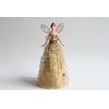 Medium Gold Angel Christmas Tree Topper with Patterned Skirt (18cm)