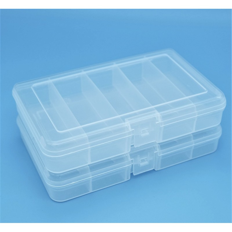 2 x Small 5 Compartment Boxes (Fishing Tackle/Bait/Lure/Accessories Storage)