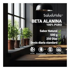 Beta Alanina en Polvo 500 Gramos  100 Pura y Sin saborizantes  250 Porciones  SaludVida                                                               