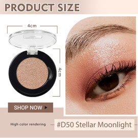 YiGuMy Refillable Eyeshadow Palette - Matte/Glitter/Duo-Chrome Pressed Powder & Cream Formula, Neutral/Shimmer/Smokey Multichrome, Travel-Friendly Iron Pan Refills (Glitter, D50)