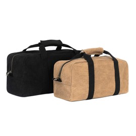 Waxed Canvas Multi-Purpose Waterpoof Tool Organizer Bags, Portable Carry On Pouch, 1 Small & 1 Medium Tool Bag, Khaki/Black (2 Pack)