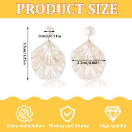 WUSJCOF Shell Earrings Women's Scallop Pearl Stud Earrings, Vintage Boho Earrings, Mermaid Jewellery, White Mother of Pearl Shell Earrings for Women and Girls