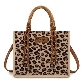 Wrangler Tote Bag Western Satchel Bags for Women with Braided Rope Handles Top-handle Handbag and Purse Shoulder Bag WG206-8122LP