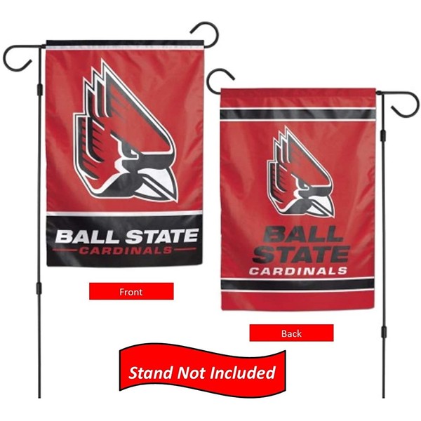 Ball State University Cardinals 12.5” x 18" Double Sided Yard and Garden College Banner Flag is Printed in The USA,